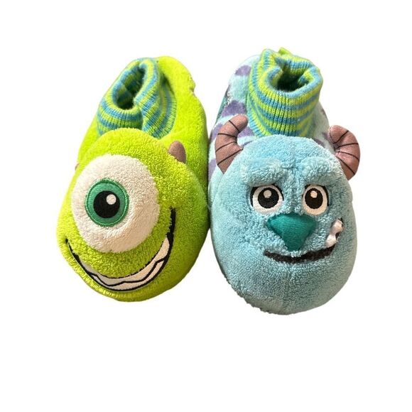 In good condition size 11-12 Monsters Inc. Green and Blue Slippers - Picture 1 of 3
